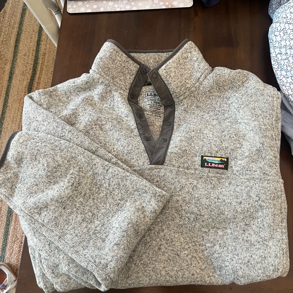 L.L. Bean Men's Heathered Gray Zip-Up Sweater